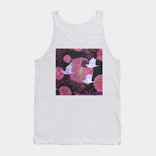 Three Cosmic Birds Monoprint Original Tank Top